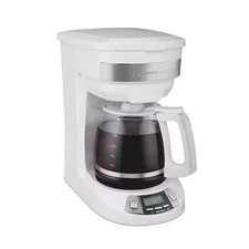 12-Cup White Programmable Drip Coffee Maker