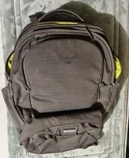 Osprey Cyber Laptop Backpack Gray Commuter Daypack Padded Sleeve Pockets