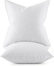 MIULEE 18x18 Pillow Inserts, Pack of 2 Down Inch (Pack 2), White 