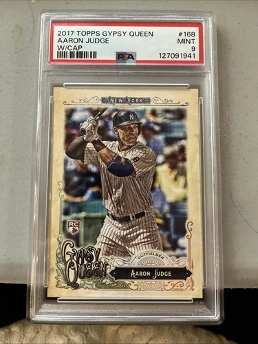 2017 Topps Gypsy Queen Aaron Judge #168 W/ Cap New York Yankees Rookie PSA 9