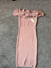lipsy london blush pink off shoulder dress brand new with tags size 6