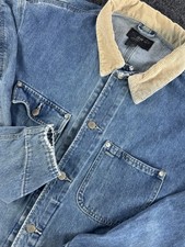 VTG RRL Ralph Lauren Denim Chore Jacket USA Cord Collar L