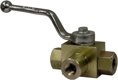 Buyers Products 5000 Max Pressure 0.5 in. NPTF 3 Port High Pressure Ball Valve