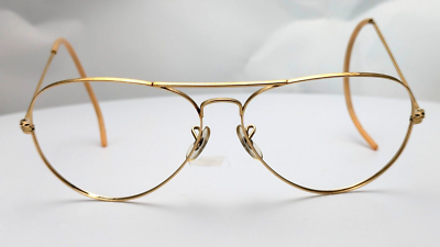 Vintage Ray-Ban B&L Gold Pilot Unisex Sunglasses 62mm Frames