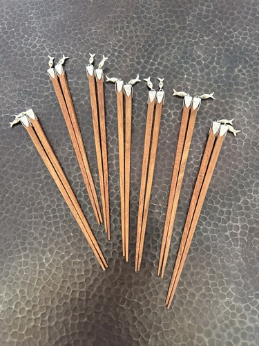 Bacchette in legno di pesce argento 7 paia - Foto 5 di 6