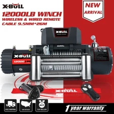 X-BULL Electric Winch 12000lbs 12V Steel Cable Truck Trailer Off-Road SUV 4WD