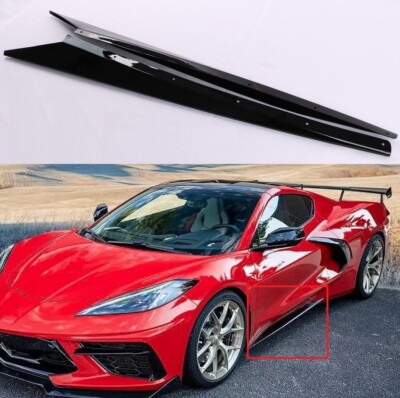 2P For Chevy Corvette C8 Rocker Panel Z51 ABS 2020-2025 Carbon Flash Side Skirts