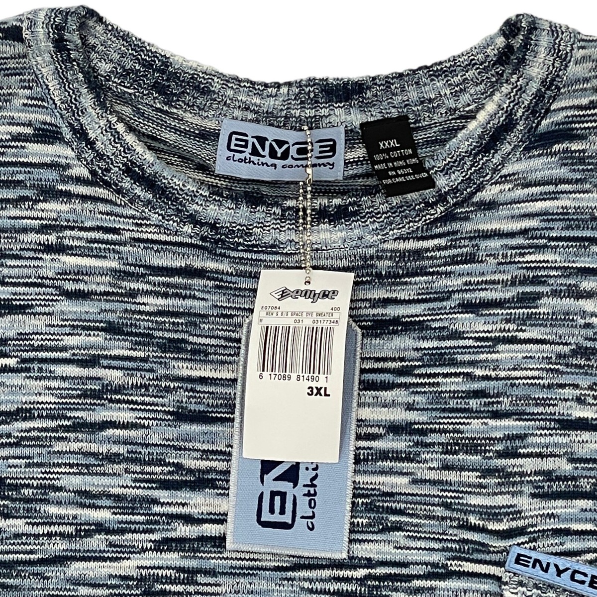 NWT Vintage 90s ENYCE Men's Short Sleeve Space Dye Sweater