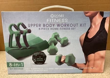 Lomi Fitness Upper Body Workout Kit 8-Piece Home Fitness Set, Emerald