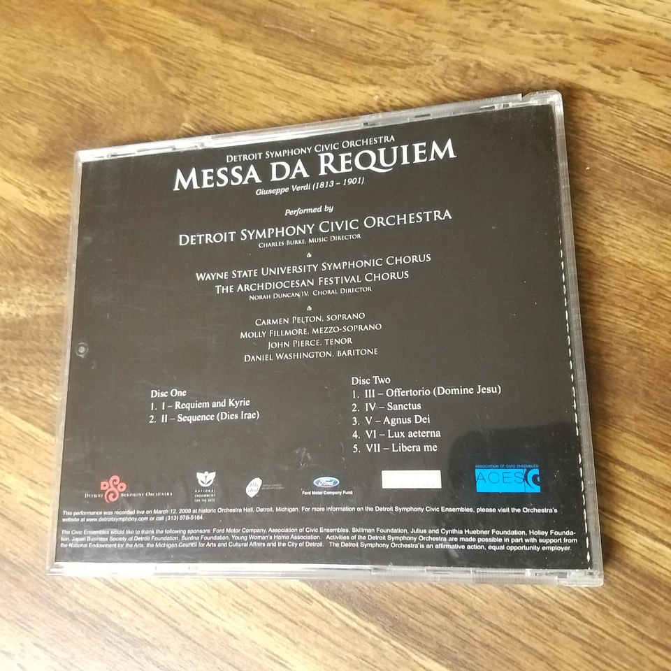 DETROIT SYMPHONY CIVIC ORCHESTRA Messa De Requiem Giuseppe Verdi 2006 Music 2 CD - Imagem 3 de 4
