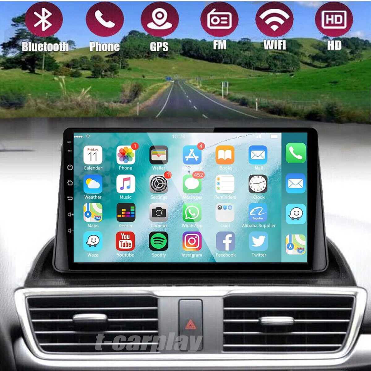 Car Stereo Radio Android 12 GPS WIFI For Mazda 3 2014-2019 Apply Carplay
