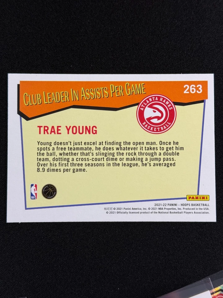 2021-22 Panini NBA Hoops - Hoops Tribute #263 Trae Young Club Leader - Image 2 of 2
