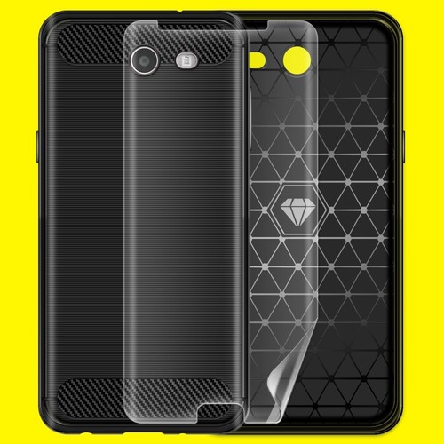 Durable Carbon Fiber Case Screen Protector f Samsung Galaxy J3 Mission SM-J327V - 第 1/1 張圖片