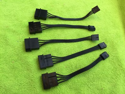 LOT 4 Pcs Molex 4 Pin Male IDE to  4 pin Female FDD  Power Cable Wire 5'',ORIGINA