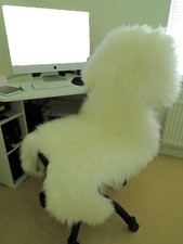 Amazing large genuine - soft thick wool sheepskin rug creamy light beige
