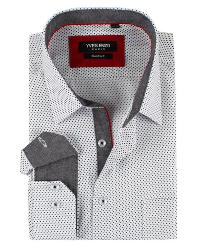 Mens Polka Dots Printed Cotton-poly 8 Shirts Long Sleeve Causal/Formal S-2XL+ - Picture 16 of 17