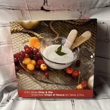 Anchor Hocking Chip and Dip Set Clear Glass