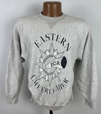 Vintage 90s VELVASHEEN Crewneck Sweatshirt M Eastern Cheerleader V-stitch Grunge