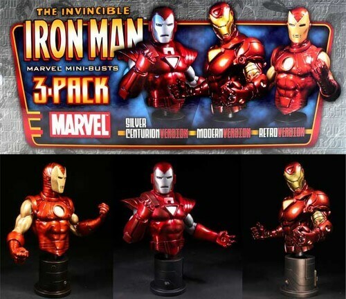 INVINCIBLE IRON MAN MARVEL Mini-Büsten * Silber Centurion * Modern * Retro Version - Bild 3 von 3