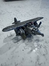 Vintage Cast Iron Toy Airplane Bomber Triple Engine Moving Propellers Hubley 