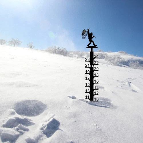 24 inch Snow Gauge Metel Outdoor Upgraded Iron Art Snow Measuring Gauge
