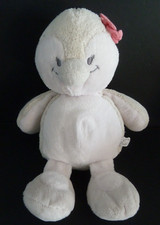 S8. DOUDOU PELUCHE NOUKIE'S PINGOUIN DAISY COCO  rose gris beige TRES BON ETAT