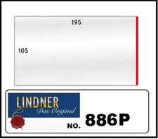 50 LINDNER 886P Protective Sleeves Clear Sleeves 195x105mm For Long Letters