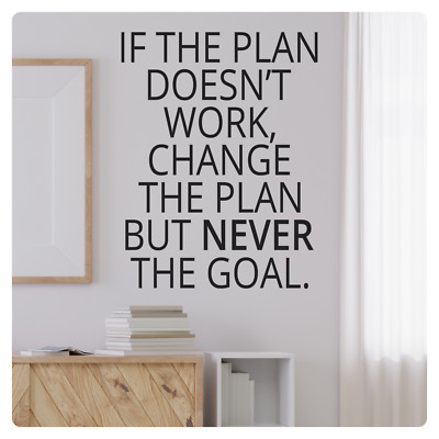If The Plan Doesn't Inspirational Wall Decal Sticker Quote Vinyl Art Home Decor
