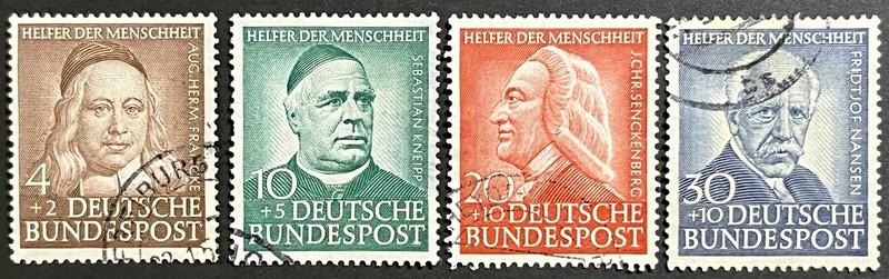 Germany, Fed Rep, Semi Post 1953, Welfare Asst, Used, Full Set, Scott B334-B337