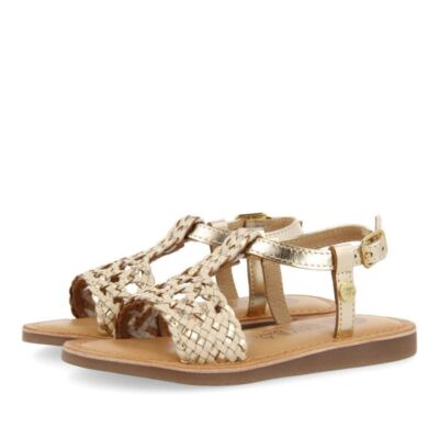 Gioseppo Sandals for Girl in Leather Low Elegant Woven Skin