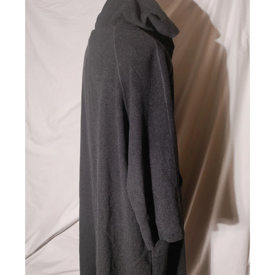 Eileen Fisher Hooded Long Button Front Coat Wool Gray Sz S Made in USA - Stains - Image 4 of 4