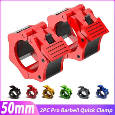 1Pair 50MM Spinlock Collars Barbell Collar Lock Clips Weight Lifting Bar Gym Dum