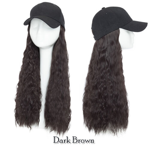 Gorra de béisbol con peluca de pelo rizado pelucas completas trozo largo natural ondulado para humano - Imagen 21 de 26