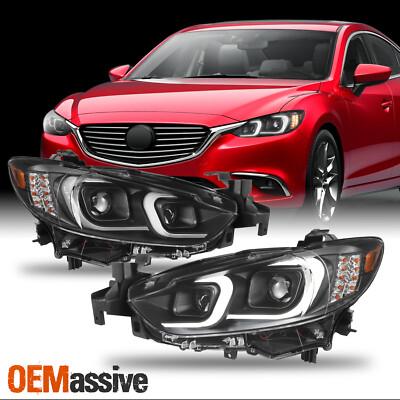 For 2014-2017 Mazda 6 Mazda6 LED DRL Light Tube Projector Headlights