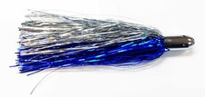 Blue/Silver Jet Head Trolling Lures Pack of 5 with Mylar Hair for Big Game Fish