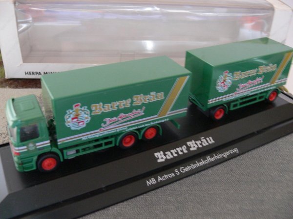 1/87 Herpa 188630 Mb Actros S Barre BräU GeträNkekoffer- HäNgerzug Pc-image