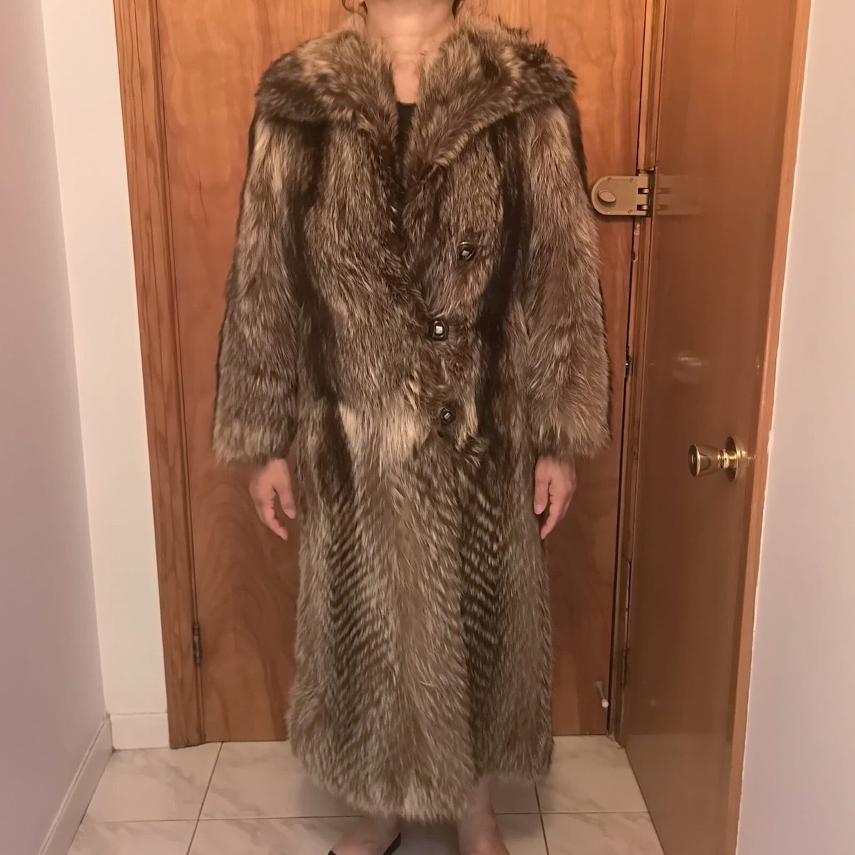 Real Bison Fur Coat For Women