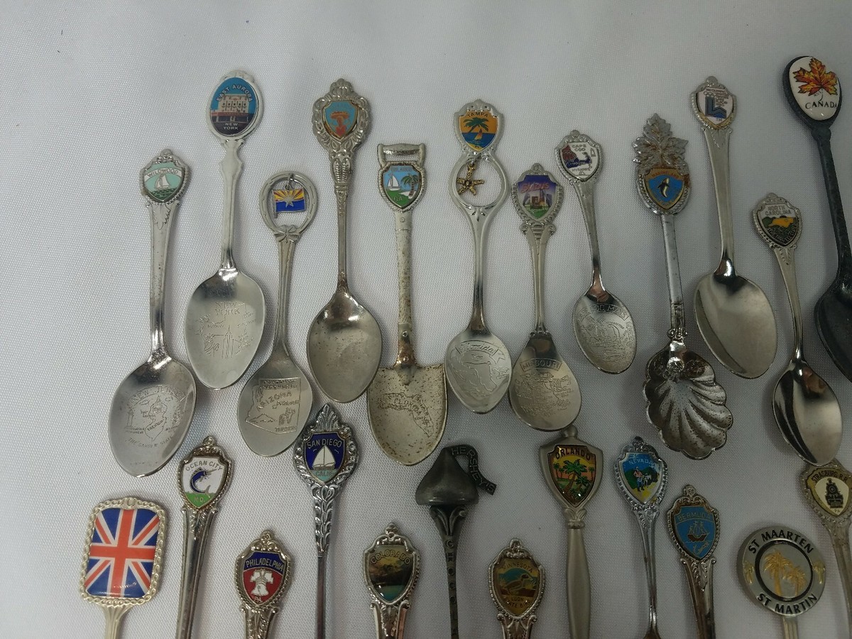 Lot of souvenir spoons LOOK! over 50 some silver plated must see