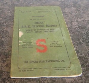 Vintage Nähmaschine Anleitung für BRK Elektromotoren - Form K4466