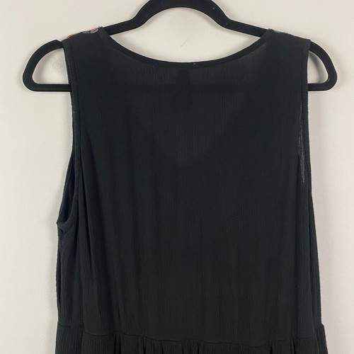 Seraphine Embroidered Maternity & Nursing Dress Size 10 Black 1/4 Zip Sleeveless - Picture 8 of 12