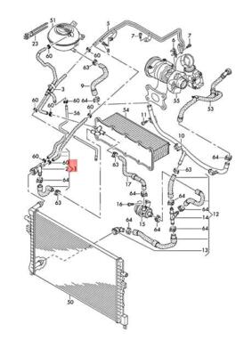 NEW VW AUDI SKODA COOLANT HOSE WITH QUICK RELEASE COUPLING 5QF122101B ORIGINAL