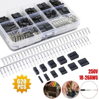 620x Male Dupont Wire Header Connector Crimp Pin Housing Kit Female Jumper Pin
