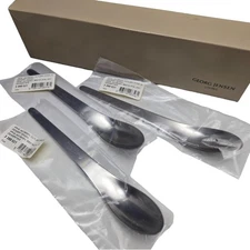 3 NEW Georg Jensen ARNE JACOBSEN Cutlery Stainless Steel Dessert Spoon Lot