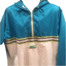 Nike Men Running Reflective 1/4 Zip Jacket Size Large Lightweight Blue And White