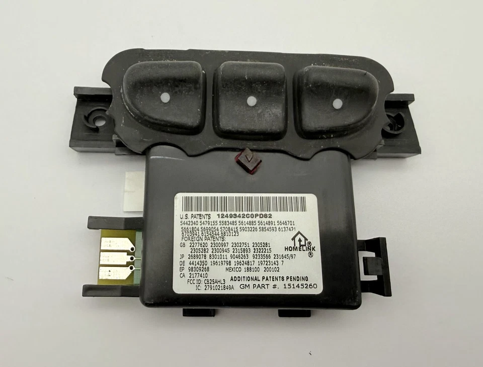 Interruptor Homelink para puerta de garaje consola superior Cadillac Escalade Tahoe 07-14 OEM Foto 3 de 4