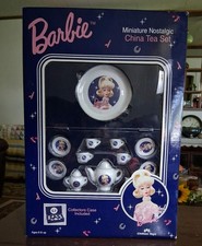 Vintage 1996 Enchanted Evening Barbie China Tea Set W/ Case New 