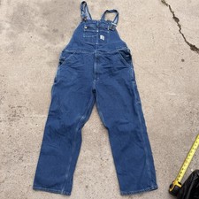 Carharrt 104672 DST Unlined Denim Bib Work Overalls 38x30 Darkstone