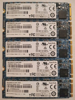 Lot of 5 - SanDisk SSD Z400s M.2 2280 64GB SATA 6.0Gbps SD8SNAT-064G-1011 SSD