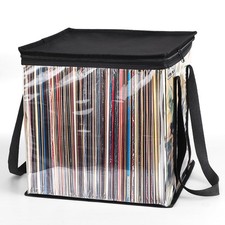Vinyl Record Storage Bag, 12 Inches LP Albums Storage Case with Handle, Clear...