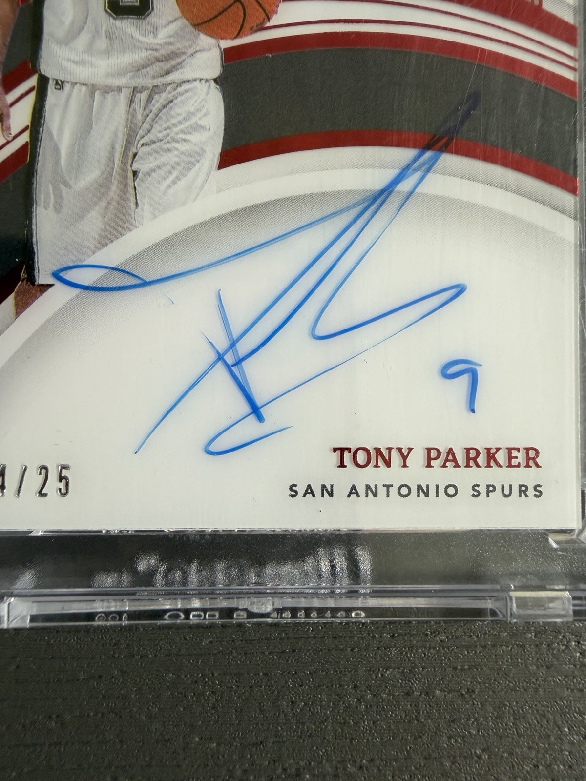 2021 Panini Immaculate Tony Parker Patch Auto /25 Game Worn view 2